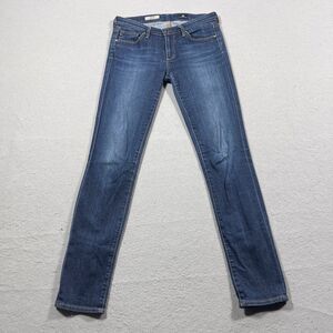AG‎ Adriano Goldschmied Jeans Women 26 The Stilt Blue Cotton Stretch Low Rise